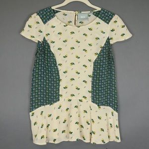 Anthropologie Maeve Silk Short Sleeve Acorn Blouse